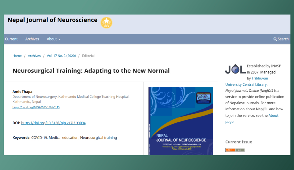 Neurosurgical training: adapting to the new normal